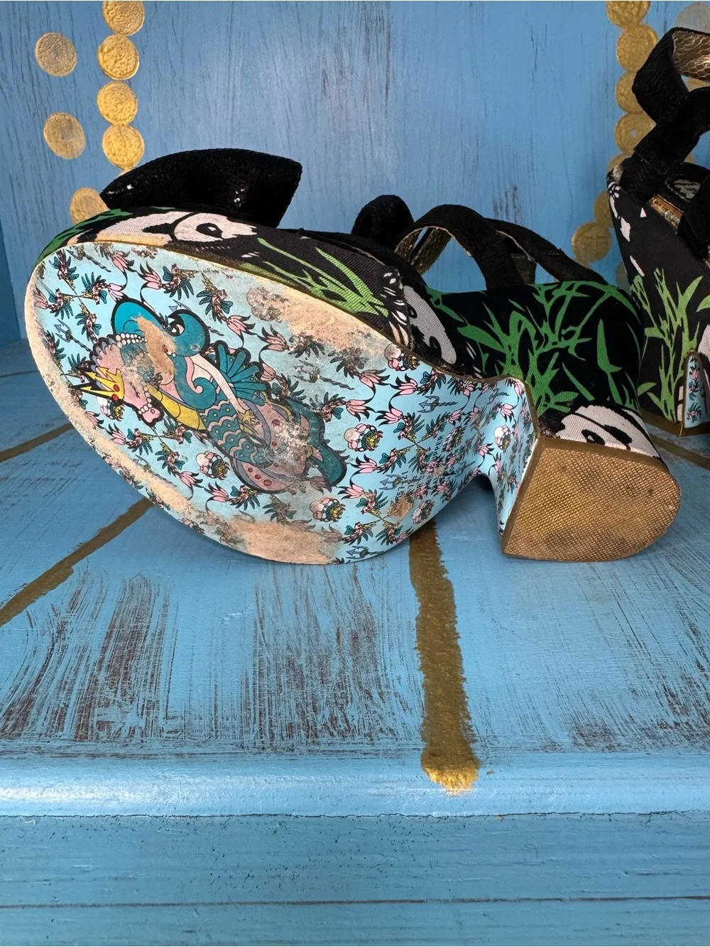 Irregular Choice Panda & Bamboo Print - size 7.5